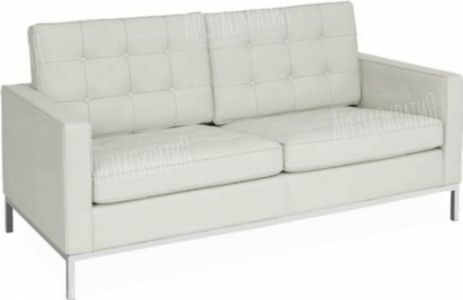 Двухместный диван Knoll белого цвета в аренду