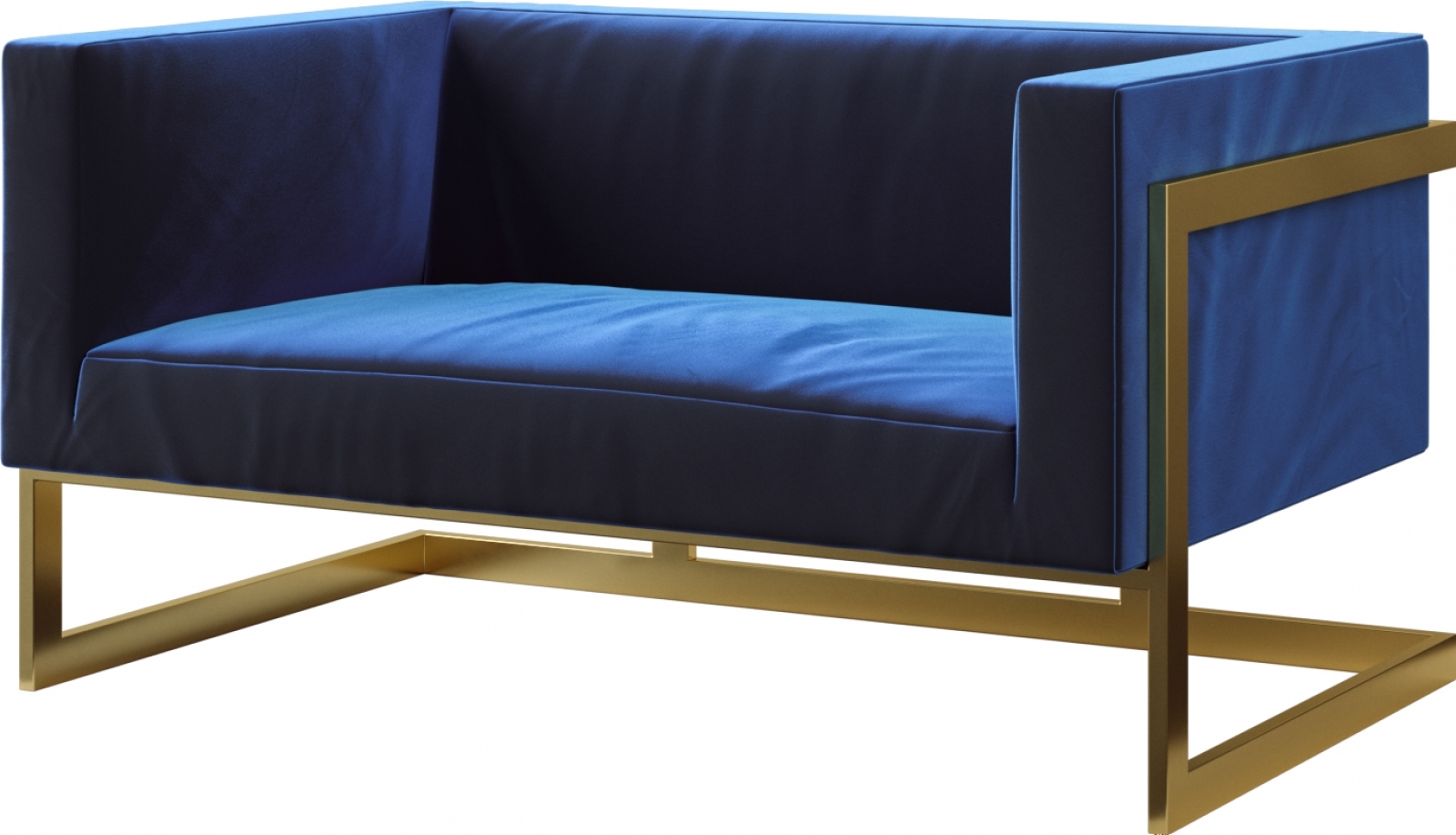 Двухместный диван Andrian синего цвета в аренду