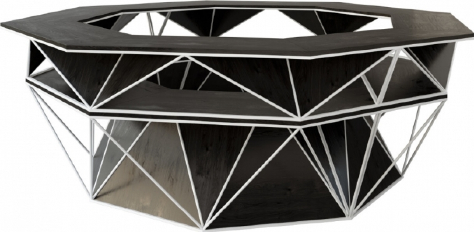 Барная стойка Hexagon Ring черного цвета в аренду