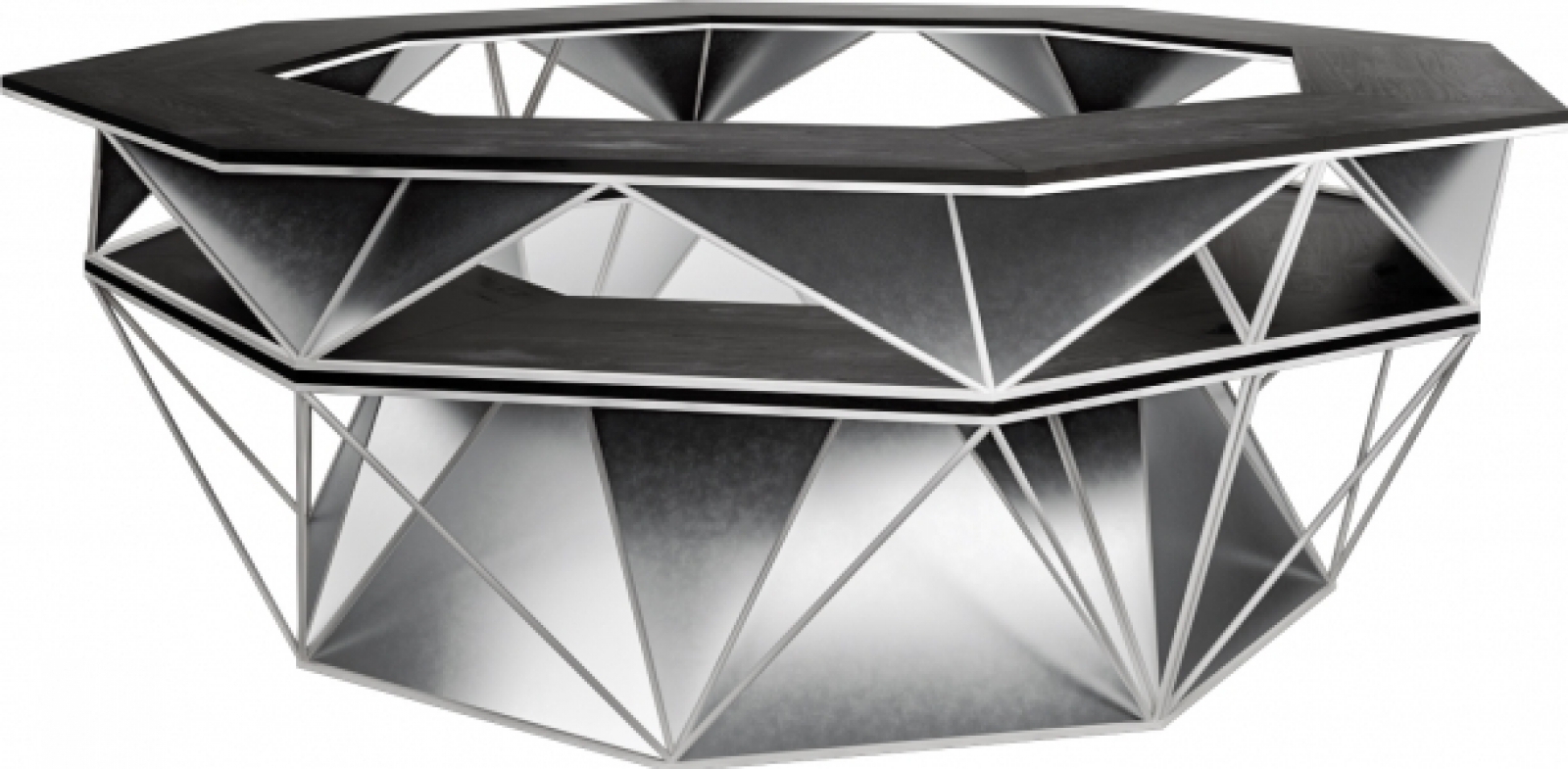 Барная стойка Hexagon Ring серебристого цвета в аренду