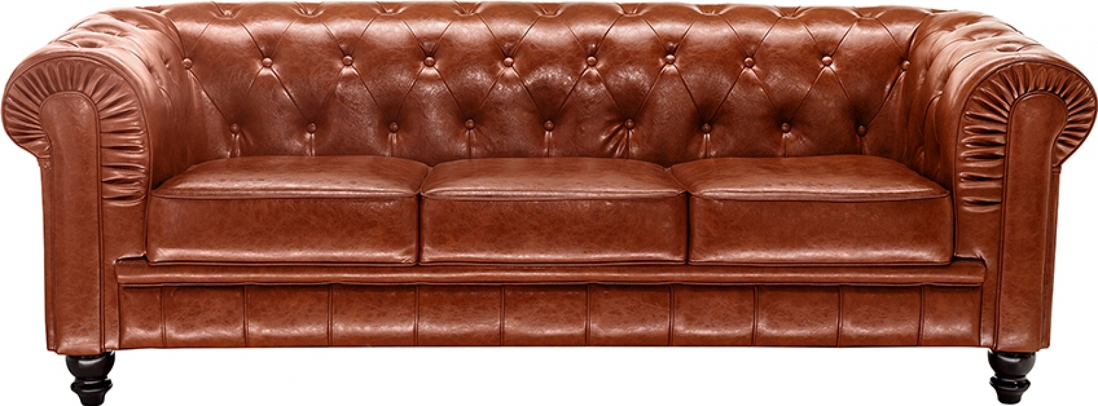 Трехместный диван Chesterfield Classic коричневого цвета в аренду