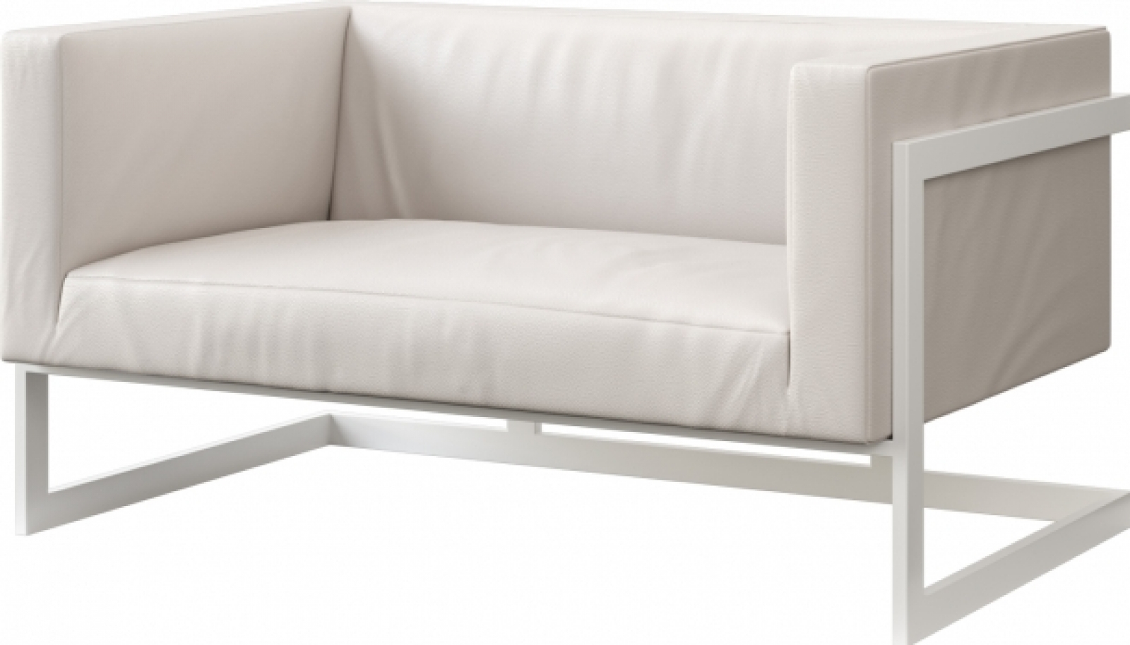 Двухместный диван Andrian белого цвета в аренду