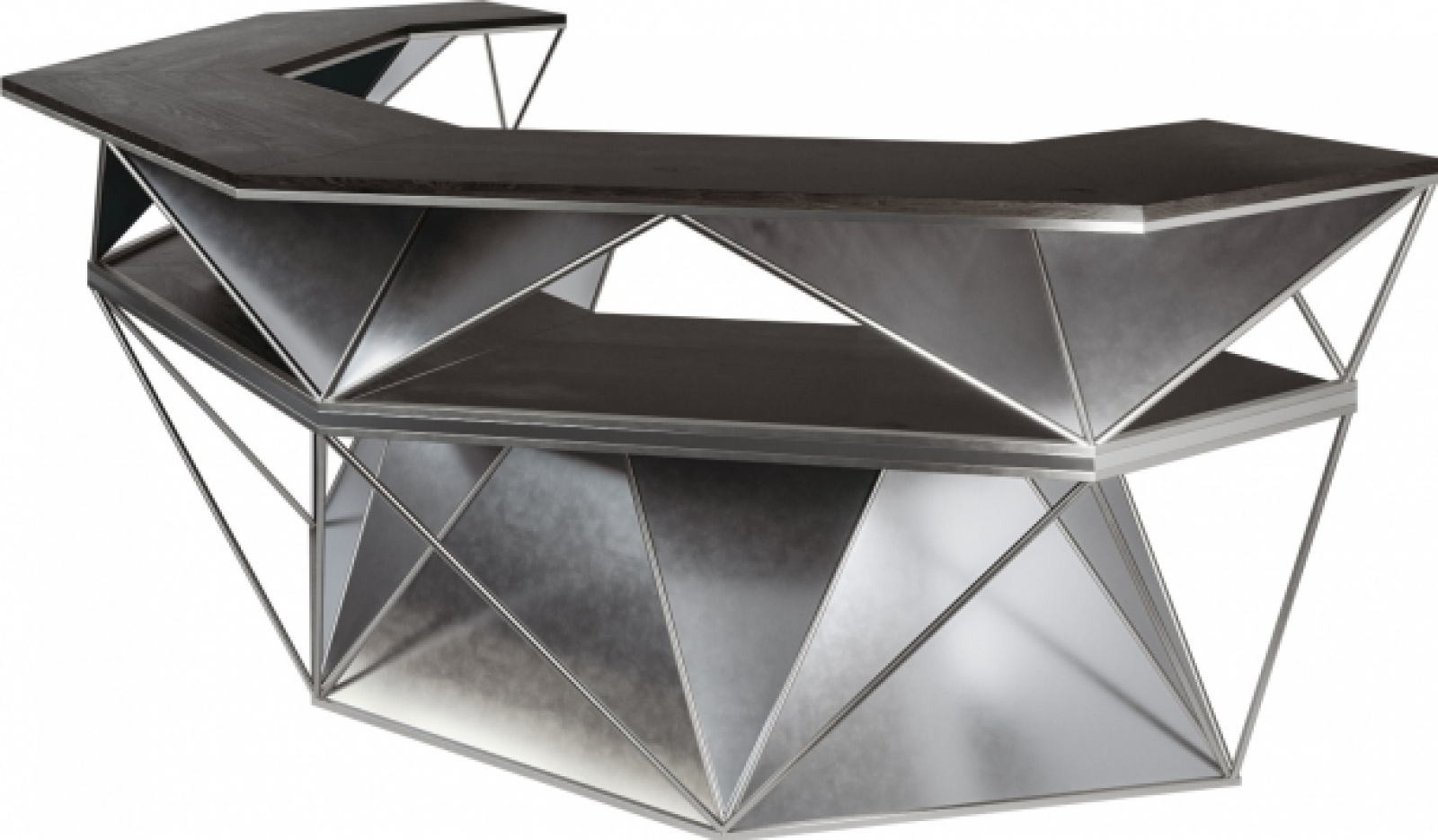 Барная стойка Hexagon серебристого цвета в аренду