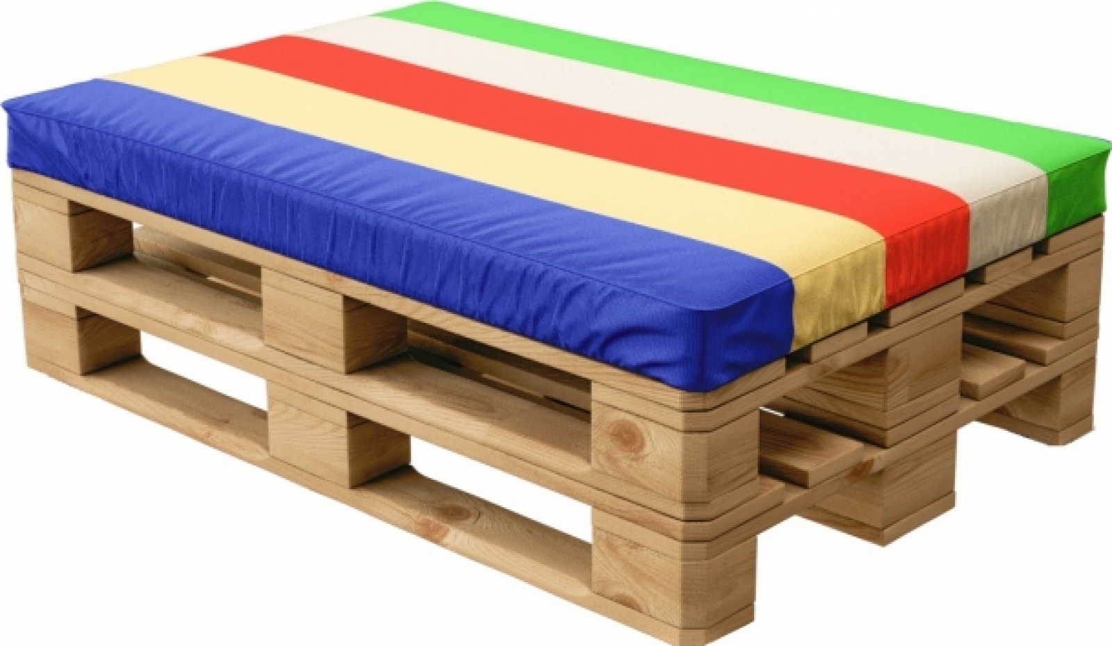 Пуф Wood с разноцветной подушкой в аренду